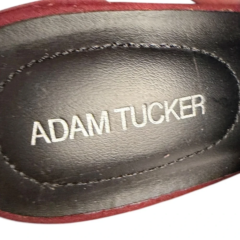 Adam Tucker Burgundy Jenna-DSW Slingback Suede Block Heel Bootie Women's Size 7M